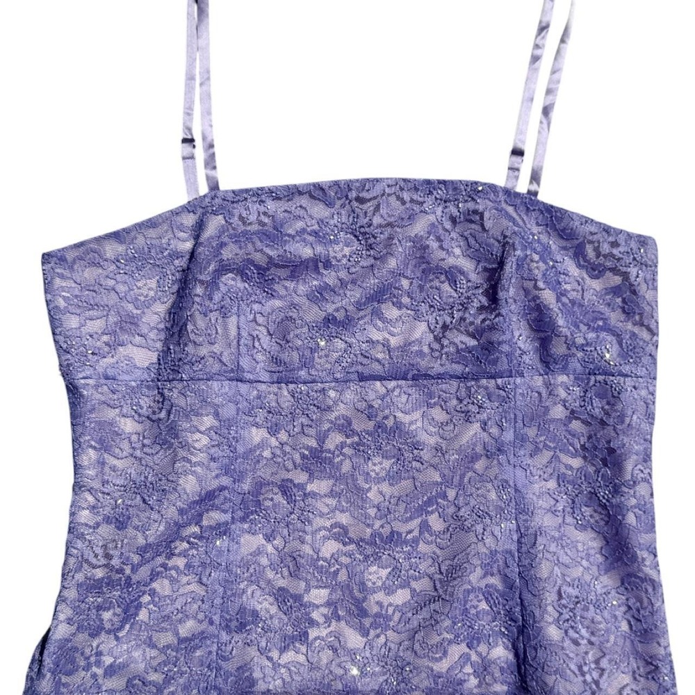 Vintage Y2K NWOT lavender purple beaded lace fairy mermaid corset camisole top L